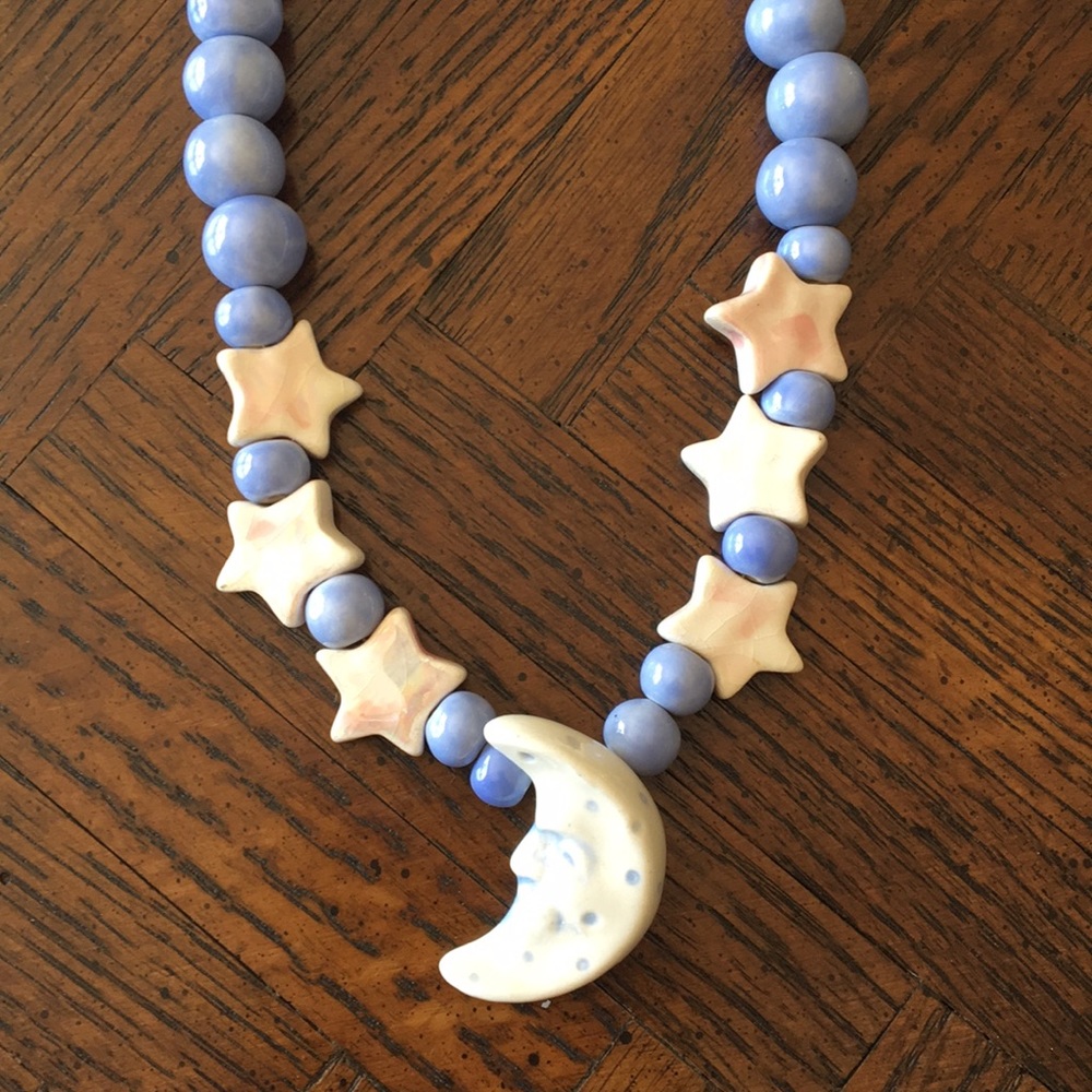 Vintage Flying Colors Ceramic Necklace